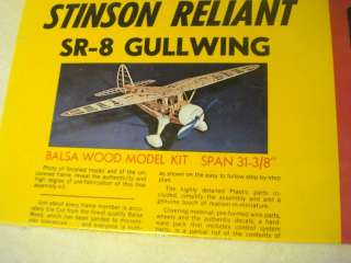 STERLING* STINSON RELIANT SR 8 GULLWING * F/F MODEL AIRPLANE KIT 