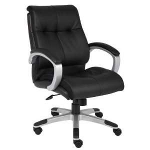  Black Leather Swivel Desk Chair