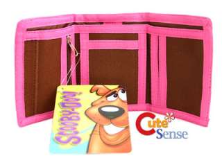 Scooby Doo Pink Flower Velcro Close Kids Trifold Wallet  