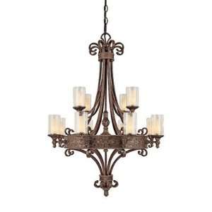   3652CU 286 12 Light Squire Chandelier, Crusted