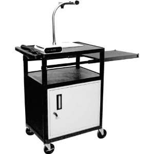  Presentation Cart with Cabinet   Pull Out Side Shelf   24 