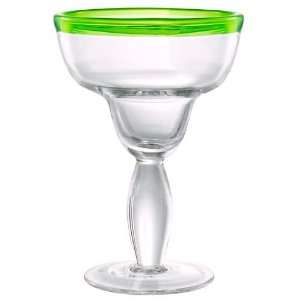 Festival Green Rim Margarita Glass 