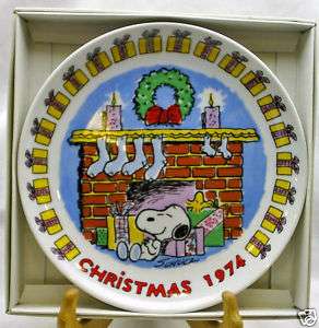 Rare 1974 Snoopy Christmas plate from Schmid MIB  