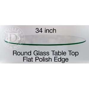 Glass Table Top 34 Round, 1/4 Thick, Flat Polish Edge 