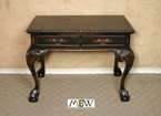 Solid Mahogany antiqued Black Chippendale Lowboy Table Hall Desk