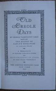 Old Creole Days   Cable, Limited Editions Club, 1943  