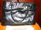 NEW TORY BURCH BLACK ROBINSON LEATHER TOTE BAG GOLD HAR