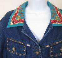 Hairston Roberson Ropa L Large studded denim jean jacket womens  