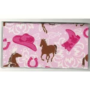  Checkbook Cover Horse Cowgirl Hat Boots Pink Everything 