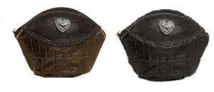 WESTERN COWGIRL CROC EMBOSSED COIN PURSE W/HEART ACCENT  