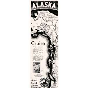 com 1931 Ad Northern Pacific Railway Train Cruise Ship Travel Alaska 