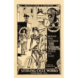  1897 Ad Sterling Cycle Works Bicycles Greek Bikes IL 