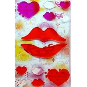  Cute Japanese Lips Stickers (Jel) Toys & Games