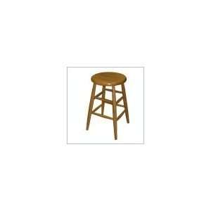   Barstools 18 Medium Finish Scoop Seat Stool Furniture & Decor