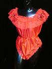   FOR POIRETTE SZ L CHERRY RED LACE& SATIN TEDDY ROCKABILLY BOMBSHELL