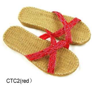 Flax Insole Womens Slippers Sandals Indoor Shoes CTC  