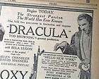 DRACULA VAMPIRE Bela Lugosi 1st Movie ADVERTISEMENT Ope