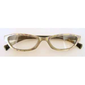 Zoom (D42) Reading Glasses, Light Green Metallic With Design Plastic 