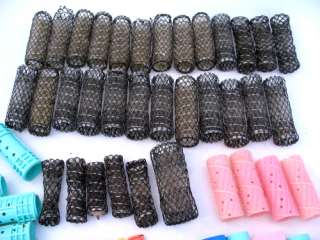   LOT Miscellaneous Womens HAIR ROLLERS CURLERS Plastic Mesh Wire  