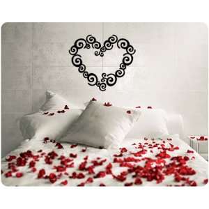 Heart Shape Swirl Love Valentines Day Saying Wall Decal Decor Words 