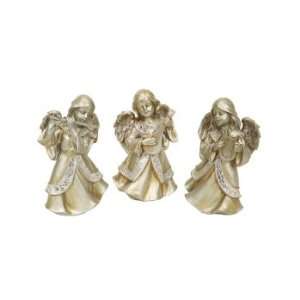 Set of 3 Winters Blush ChampagneTable Top Angel Figures 
