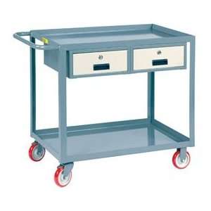  Little Giant® Service Cart, 2 Drawers, Lip Shelves, 24 X 