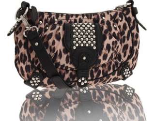 Nine West Leopard Print Handbag Romy Cross Body Studded  