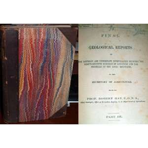   Geological Reports, Part III F.G.S.A. Made by Prof. Robert Hay Books