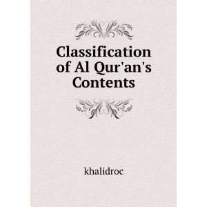  Classification of Al Qurans Contents khalidroc Books