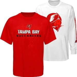   Tampa Bay Buccaneers Red White Package T Shirt Combo Set (Medium