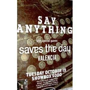    Say Anything   Saves the Day Poster   Concert Flyer
