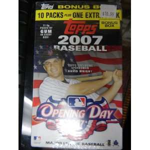  Topps 2007 Baseball Opening Day 10 Packs Plus One Extra 