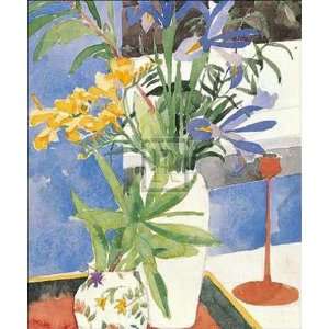 Irises and Freesias by Richard Akerman 10x12  Kitchen 