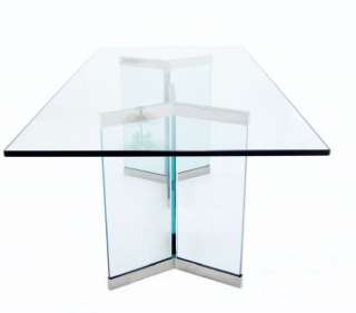 Pace Collection Glass Chrome Mid Century Modern Dining Conference 
