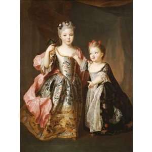  Portrait of Two Young Girls by Alexis Simon Belle. Size 7 