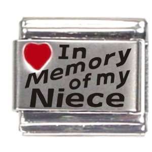  In Memory Of My Niece Red Heart Laser Italian Charm 