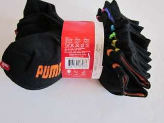 New 6 pairs Puma Black womens running socks no show 9 11  