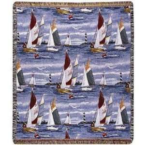  Sailing Sailboats Regatta Tapestry Throw Blanket 50 x 60 