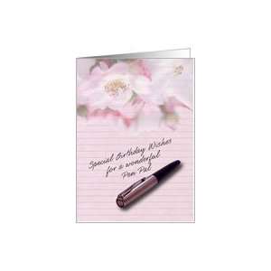  Pen Pal Birthday Card with floral writing paper Card 