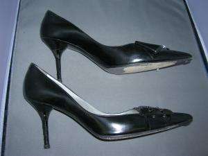 RODOLPHE MENUDIER black leather pumps shoes 40 10  
