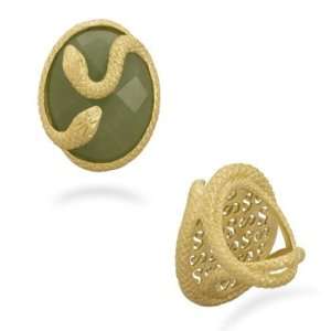  Gold Plated Aventurine Snake Ring Jewelry