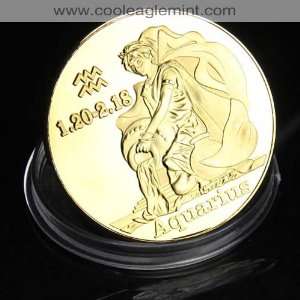   Zodiac Sign Gold plated Commemorative Coin 061 
