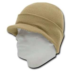  by Decky KHAKI CURVED VISOR BEANIE JEEP CAP CAPS HAT HATS 