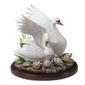    Andrea by Sadek White Mute Swan Family Figurine