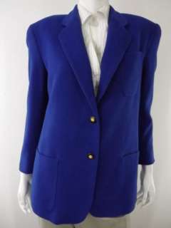 Womens blazer jacket wool royal blue vintage Burberrys S 6 career work 