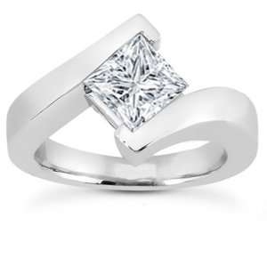  0.80 Ct Princess Cut Solitaire Diamond Engagement Ring 