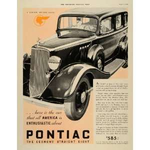 1933 Ad General Motors Pontiac Straight Eight Chief   Original Print 