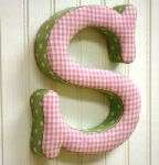 Pink and Green Fabric Letters Room Decor Wall Hanging  