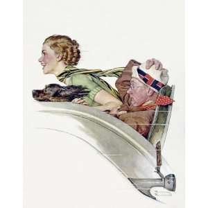  Rumble Seat Poster Print on Canvas by Norman Rockwell 