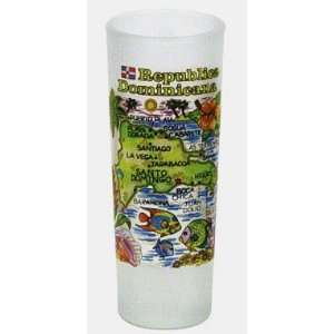    Dominican Republic Map Frosted Shooter Shot Glass